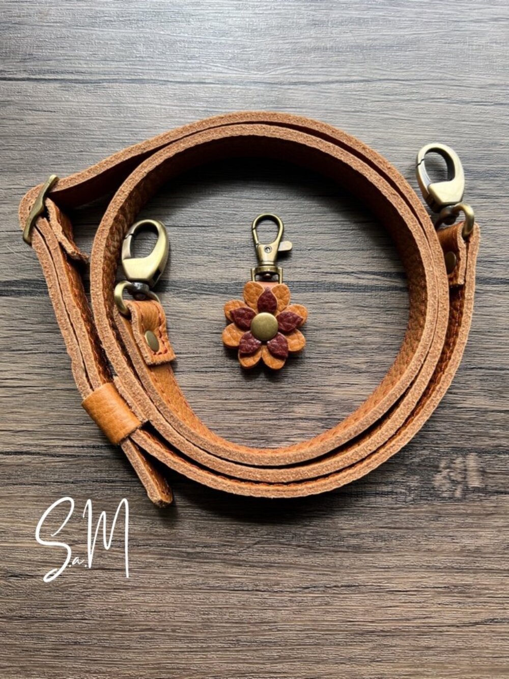 Portland Leather Goods Dune Crossbody Strap with Handmade Charm!